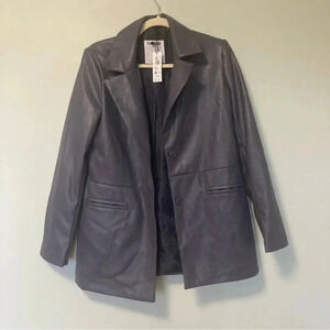 NWT Garage dark purple  faux leather blazer jacket